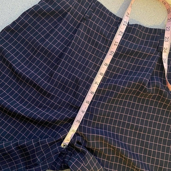 VTG Haley Women's Golf Shorts Size 10 Navy Pink Check Slash Pockets Back Pocket - Picture 8 of 9